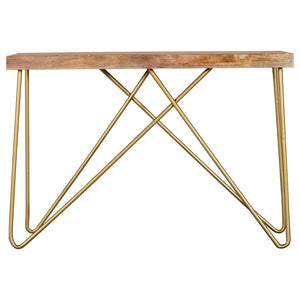 Madox Console Table in Natural & Aged Gold