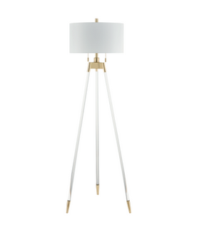 Acrylic/Satin Brass Floor Lamp. instylehome.ca