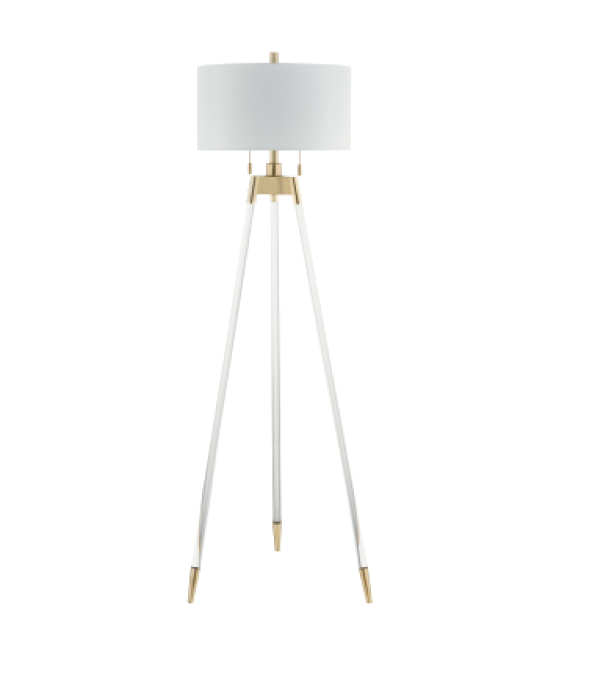 Acrylic/Satin Brass Floor Lamp. instylehome.ca