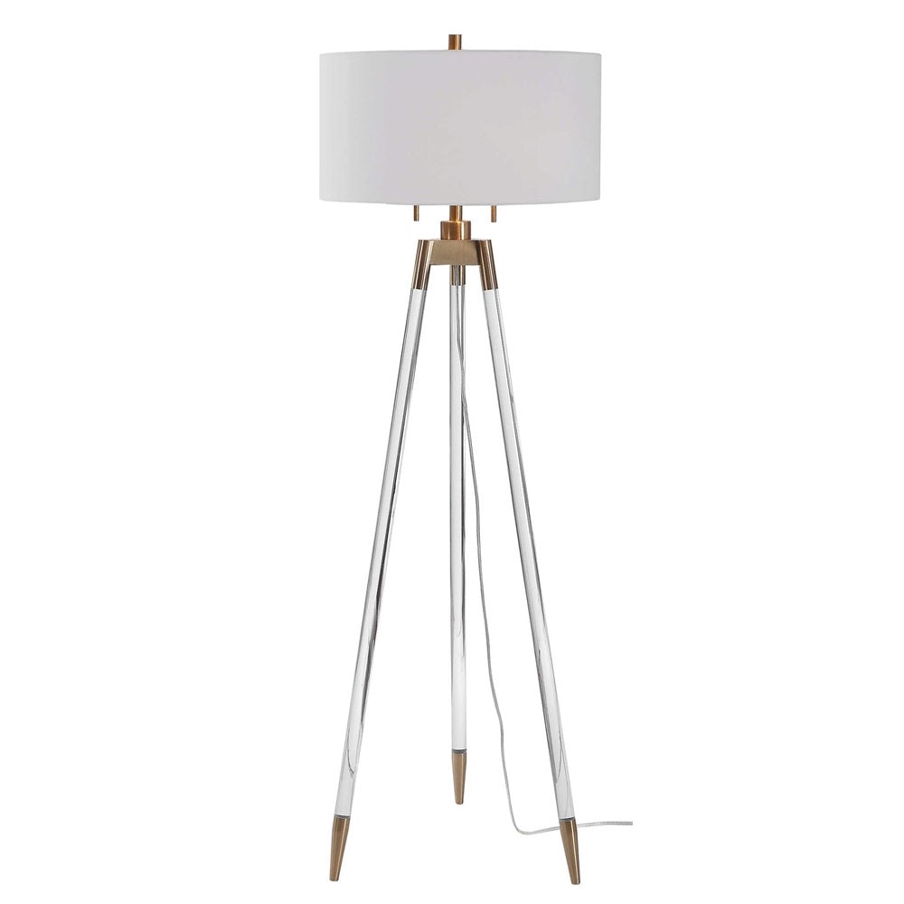Acrylic/Satin Brass Floor Lamp. instylehome.ca