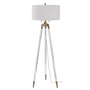 Acrylic/Satin Brass Floor Lamp. instylehome.ca