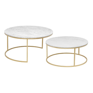 AMELIA Nesting Coffee Tables (set of 2) Marble top Gold - modern gold coffee table | Image 2 | InSTYLE Home & Rugs