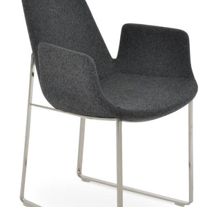 Eiffel Arm Sled Dining Chair - elegant seating for dining areas | Image 1 | InSTYLE Home & Rugs