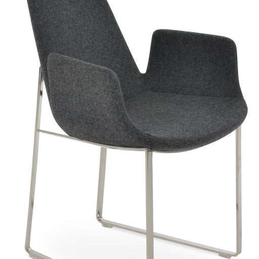 Eiffel Arm Sled Dining Chair - elegant seating for dining areas | Image 1 | InSTYLE Home & Rugs
