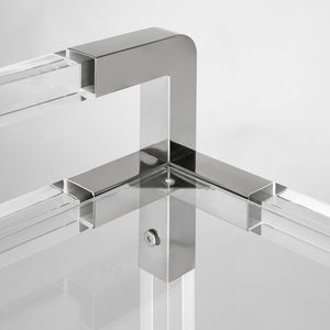 Esme Polished Steel Bar Cart - perfect for small spaces | Image 3 | InSTYLE Home & Rugs