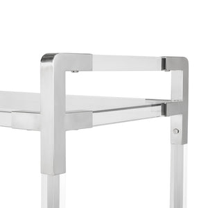 Esme Polished Steel Bar Cart - perfect for small spaces | Image 4 | InSTYLE Home & Rugs