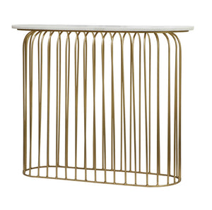 FLORA Console Table Marble top Gold steel base | InSTYLE Home & Rugs