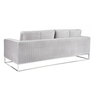 Franklin Sofa Grey Velvet - stylish seating for your home | Image 5 | InSTYLE Home & Rugs