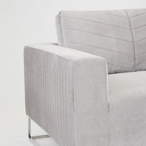 Franklin Sofa Grey Velvet - stylish seating for your home | Image 6 | InSTYLE Home & Rugs