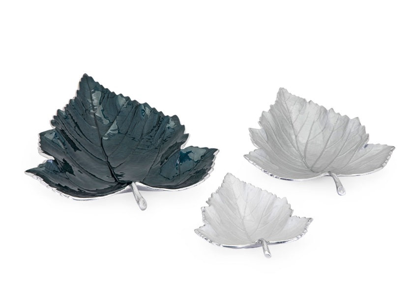 Macee Enamel Decorative Leaf Trays - Set of 3 - www.instylehome.ca