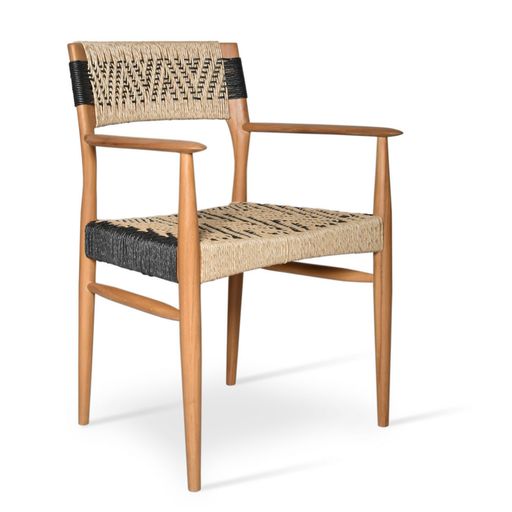 Milazzo Teak Armchair - upholstered armchair with padded comfort | Image 1 | InSTYLE Home & Rugs