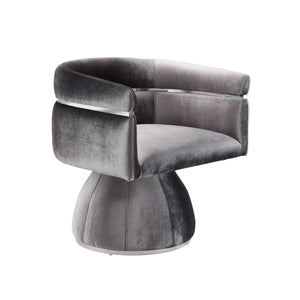 Obi Chair Charcoal Velvet - modern charcoal chair | Image 1 | InSTYLE Home & Rugs