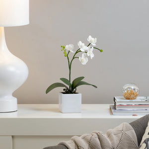 Orchid Potted Faux Single Stem 16" - functional pot for growing flowers, herbs, and plants | Image 2 | InSTYLE Home & Rugs