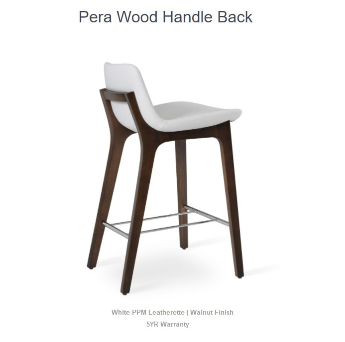 Pera Wood Handle Back Stool - perfect for small spaces | Image 1 | InSTYLE Home & Rugs
