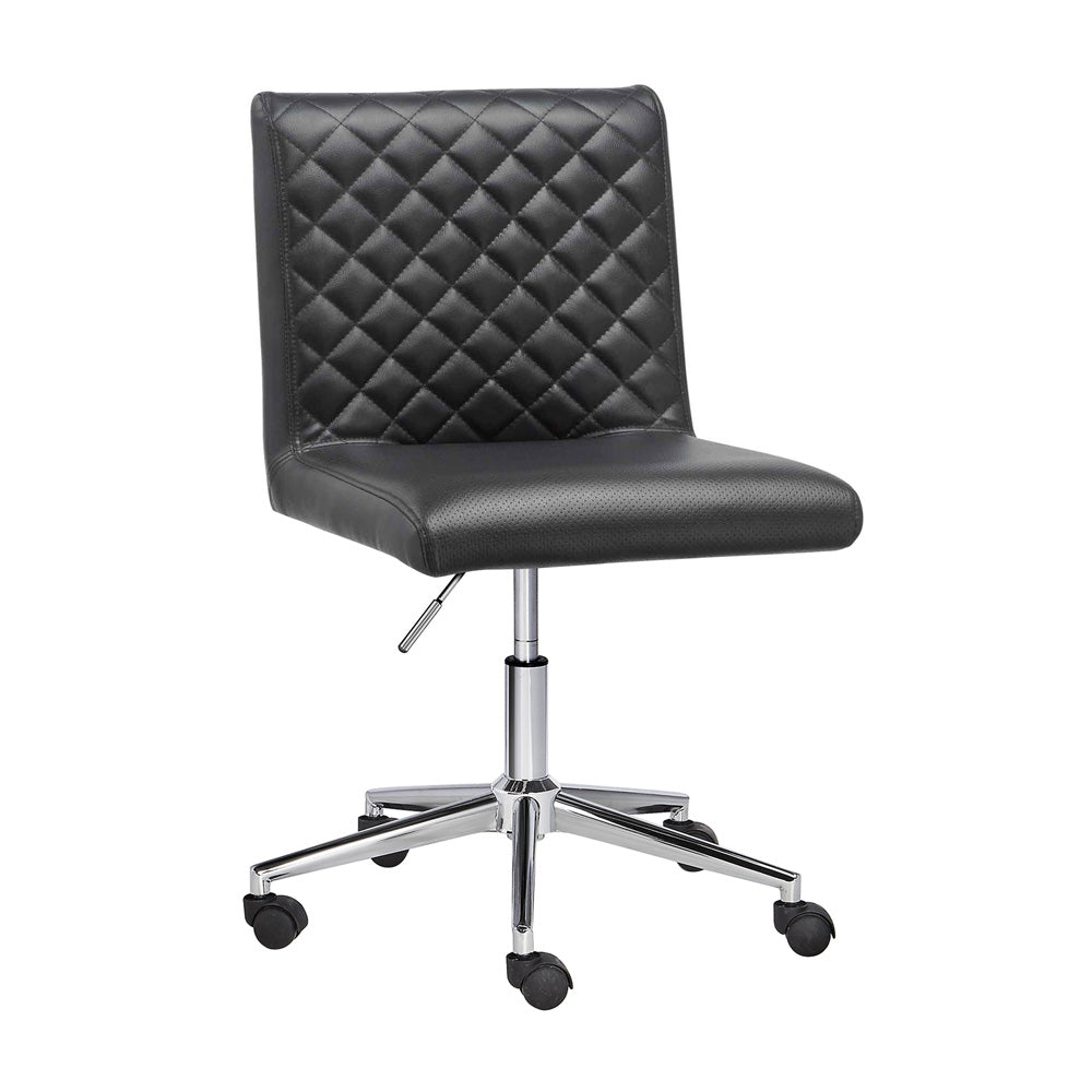 Quilted Black Office Chair - comfortable seating for dining and office spaces | Image 1 | InSTYLE Home & Rugs