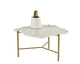 Saunders Coffee Table Gold/White Marble