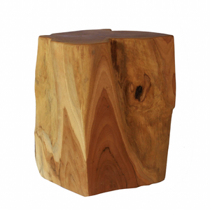 Heavy Cube Teak Side Table - available in a variety of materials and styles | Image 1 | InSTYLE Home & Rugs