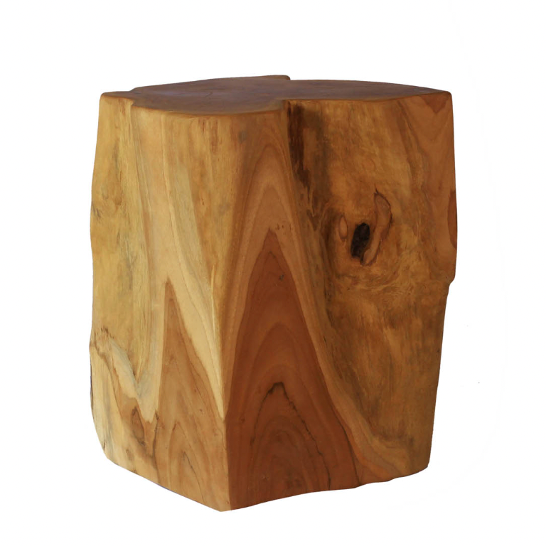 Heavy Cube Teak Side Table - available in a variety of materials and styles | Image 1 | InSTYLE Home & Rugs