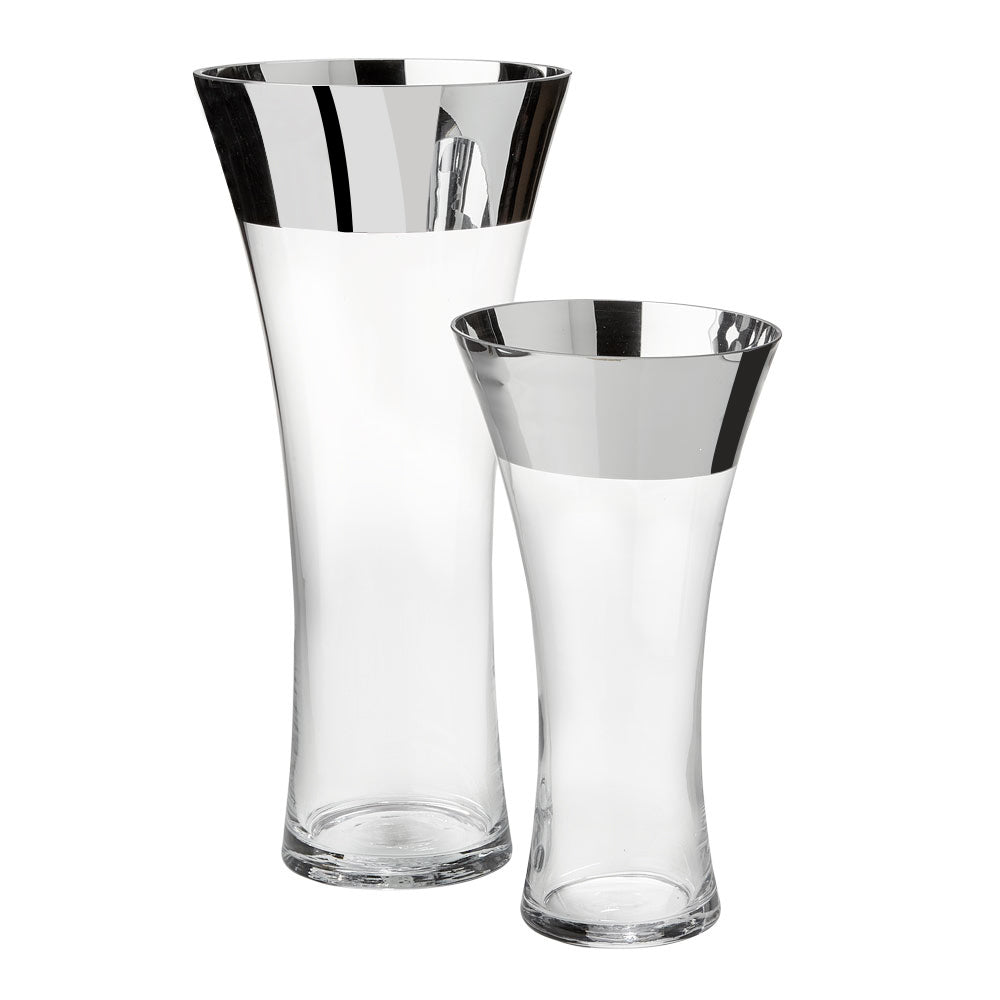 XC-256 Silver Glass Vase (Set of 2) - decorative vase for enhancing your home decor with vibrant colors | Image 1 | InSTYLE Home & Rugs