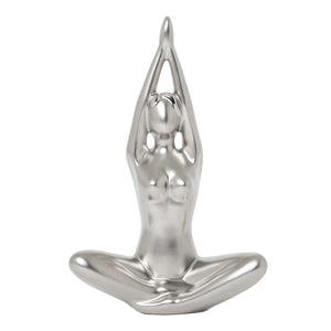 Yoga Matte Silver Ceramic Decor Sculpture - modern home decor for a fresh and inviting space | Image 3 | InSTYLE Home & Rugs