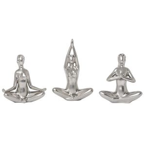 Yoga Matte Silver Ceramic Decor Sculpture - modern home decor for a fresh and inviting space | Image 4 | InSTYLE Home & Rugs