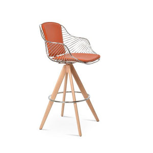 Zebra Pyramid MW Swivel Stool - compact and stylish design | Image 1 | InSTYLE Home & Rugs
