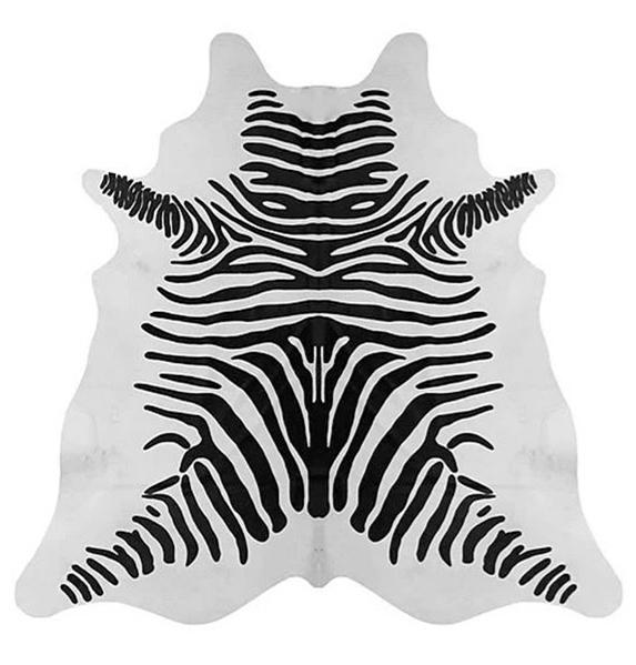 Zebra Cow Hide Rug - stylish rug with modern patterns for a chic home decor | Image 1 | InSTYLE Home & Rugs