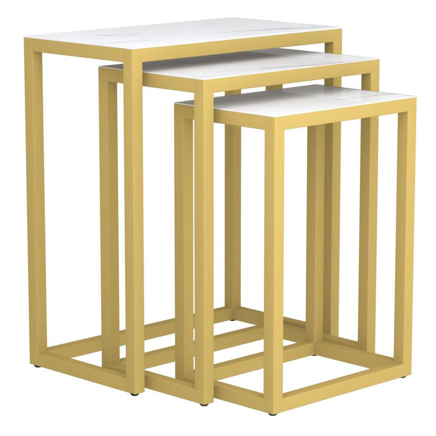 Manav 3pc Accent Table in Gold