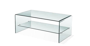 Ariana glass Coffee Table with shelf - www.instylehome.ca