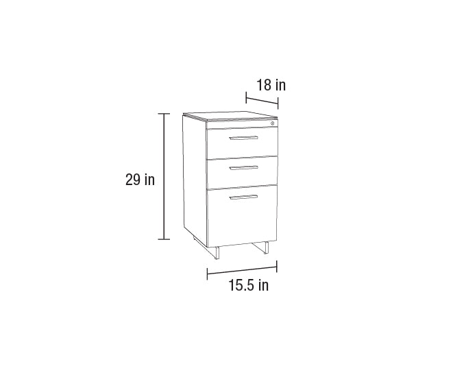 BDI Centro 3-Drawer File Cabinet 6414 - wooden drawer file with secure lock for sensitive files | Image 2 | InSTYLE Home & Rugs