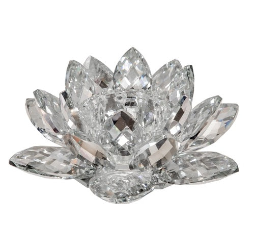 Crystal Lotus Candle Holder - modern candle holder with sleek design for contemporary decor | Image 1 | InSTYLE Home & Rugs