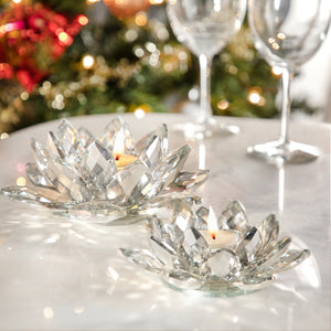 Crystal Lotus Candle Holder - modern candle holder with sleek design for contemporary decor | Image 6 | InSTYLE Home & Rugs