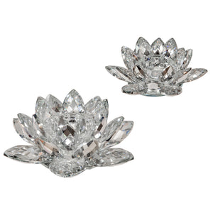 Crystal Lotus Candle Holder - modern candle holder with sleek design for contemporary decor | Image 4 | InSTYLE Home & Rugs