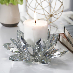 Crystal Lotus Candle Holder - modern candle holder with sleek design for contemporary decor | Image 2 | InSTYLE Home & Rugs