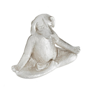 15095-02 yoga dog silver polyresin