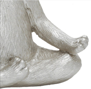 15095-02 yoga dog silver polyresin