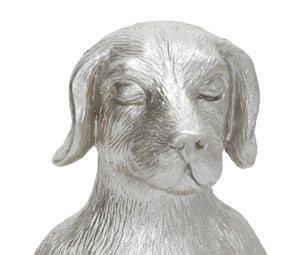15095-02 yoga dog silver polyresin