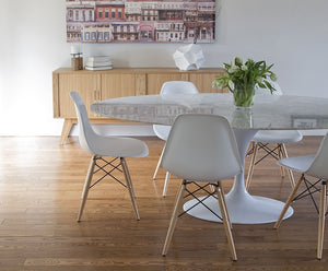 Tulip Marble Oval Dining Table - www.instylehome.ca