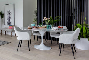Tulip Marble Oval Dining Table - www.instylehome.ca