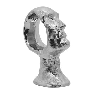 16702-01 silver head sculpture face