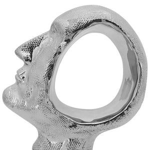 16702-01 silver head sculpture face