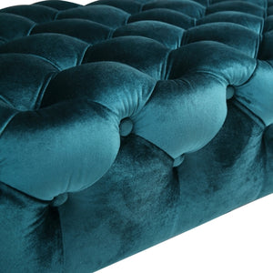 Nirvana Blue Velvet & Gold Bench - durable bench with modern style | Image 3 | InSTYLE Home & Rugs