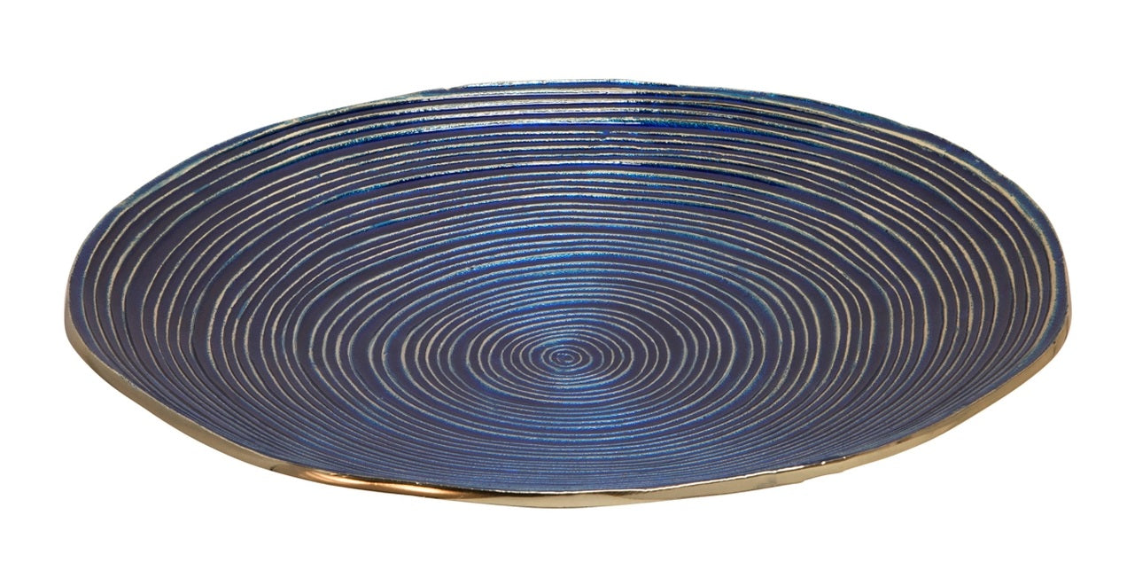 S/2 Decorative Metal Swirl Tray, Blue/Multi - available in various shapes, sizes, and materials | Image 2 | InSTYLE Home & Rugs