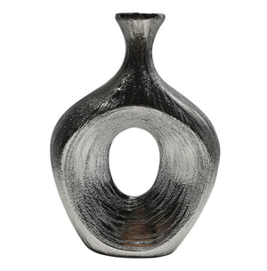 13" Textured Oval Vase Cut-Out - modern vase with sleek design for floral arrangements | Image 2 | InSTYLE Home & Rugs