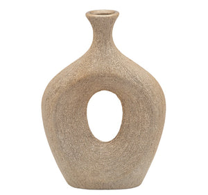 13" Textured Oval Vase Cut-Out - modern vase with sleek design for floral arrangements | Image 3 | InSTYLE Home & Rugs