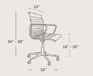 York Genuine Italian Leather Office Chair - www.instylehome.ca