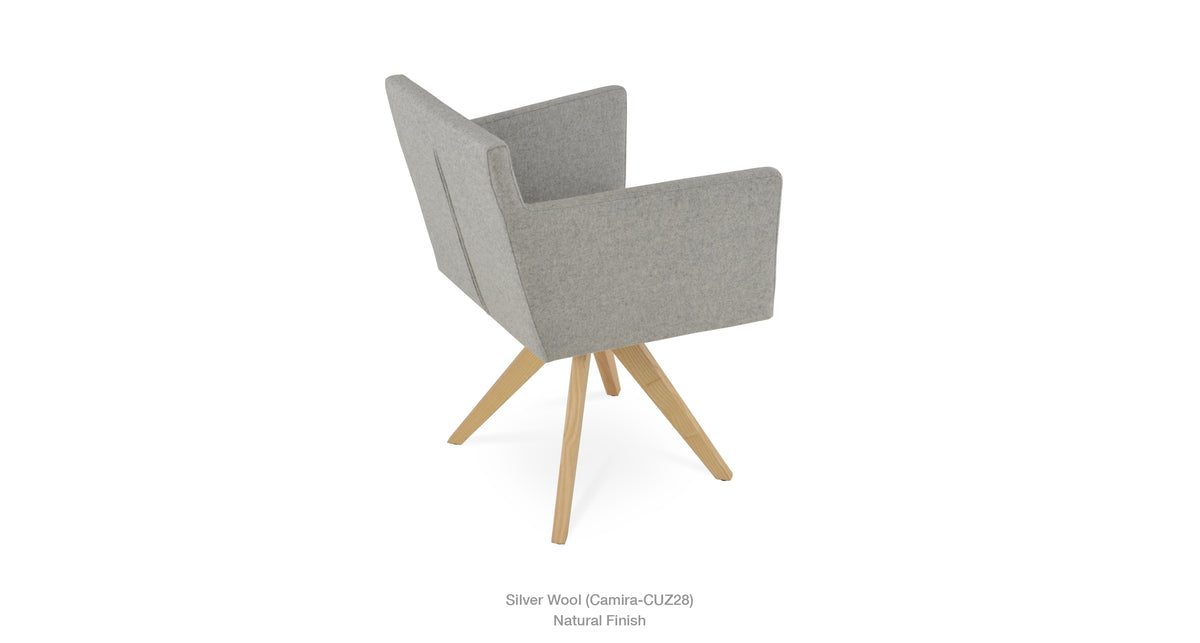 Harput Pyramid Swivel Chair - comfortable seating for dining and office spaces | Image 20 | InSTYLE Home & Rugs
