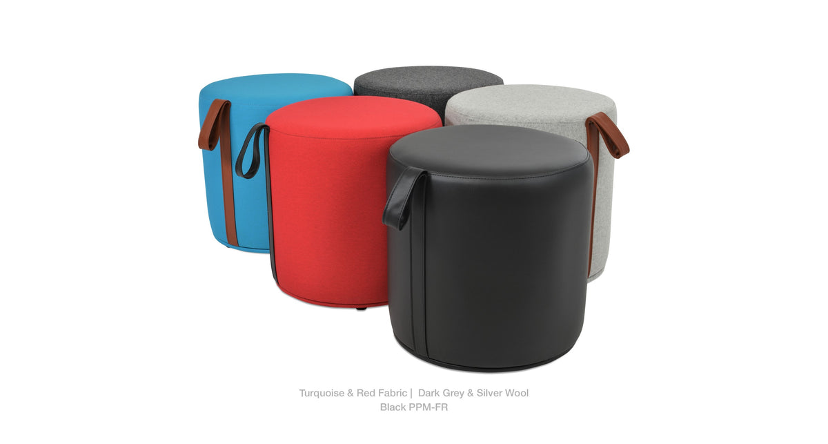 Celine Pouf With Handle - modern pouf in vibrant colors for a pop of style | Image 15 | InSTYLE Home & Rugs