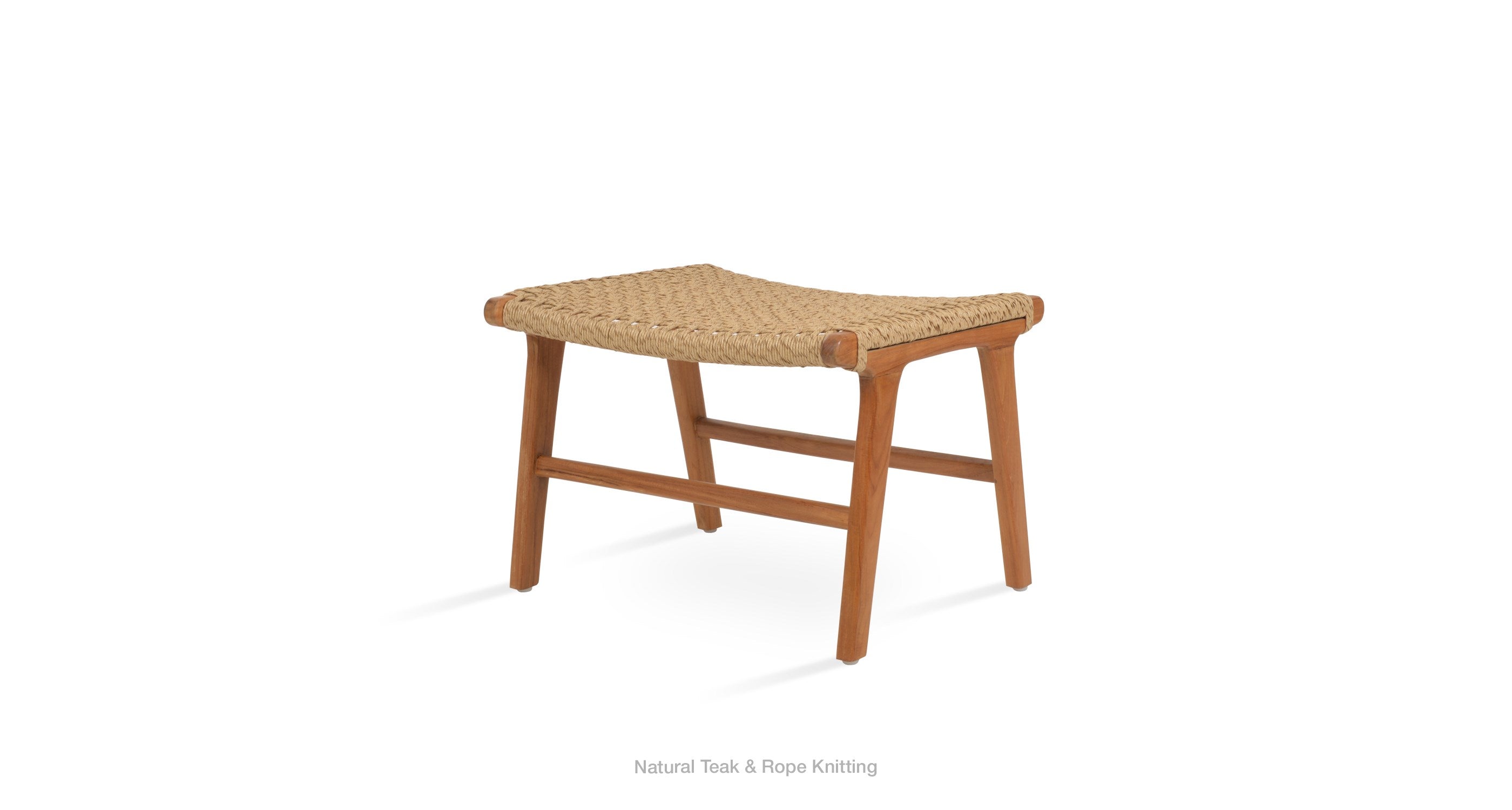 Calava Teak Ottoman - chic ottoman for living rooms | Image 1 | InSTYLE Home & Rugs
