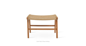 Calava Teak Ottoman - chic ottoman for living rooms | Image 3 | InSTYLE Home & Rugs
